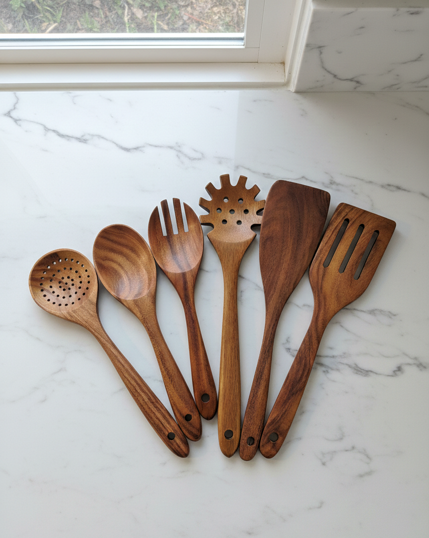 SkandiNest matlagningsredskap i nordisk minimalistisk stil, funktionella och miljövänliga köksverktyg.